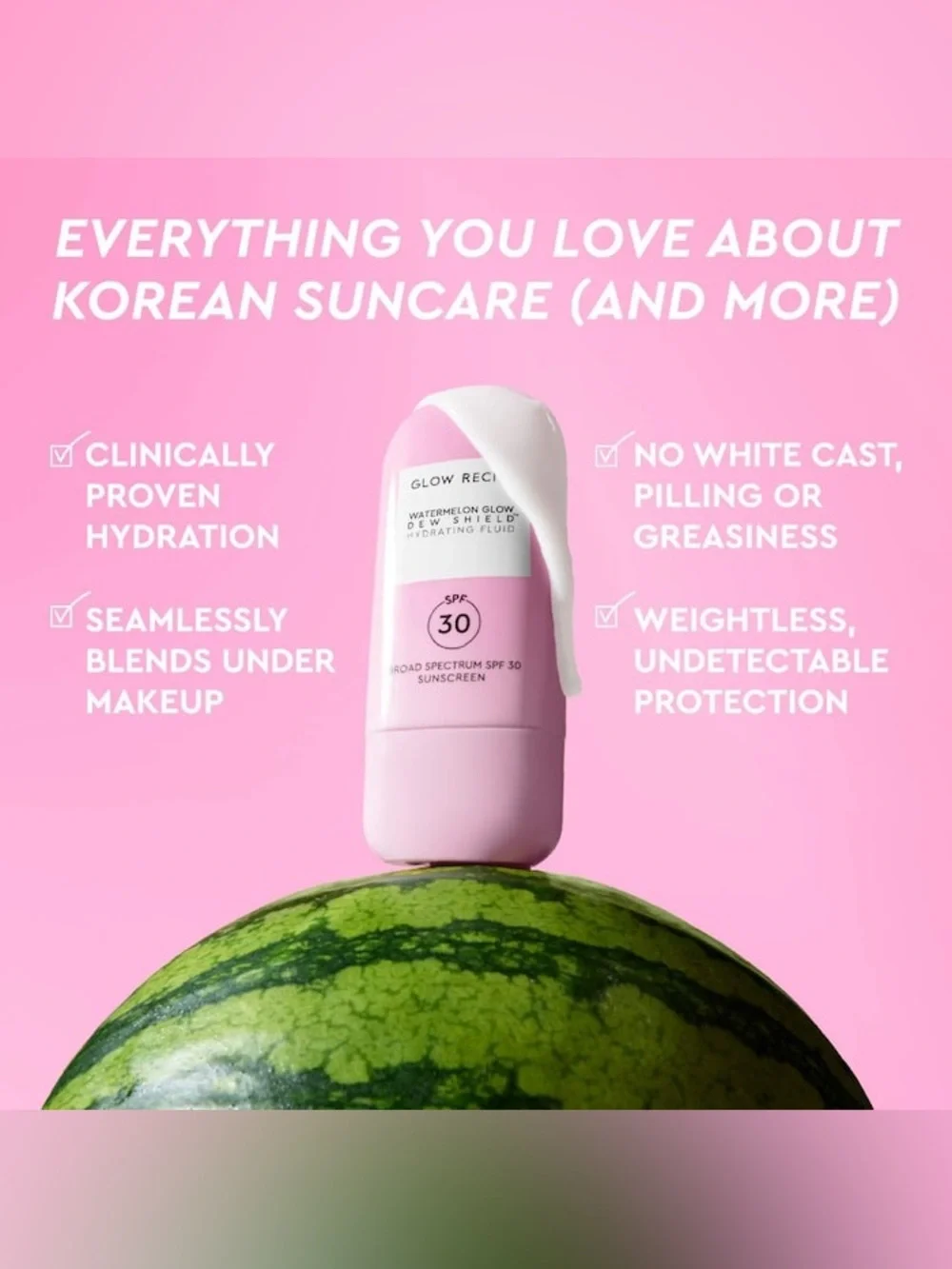 Glow Recipe | Watermelon Glow Dew Shield SPF 30 Hydrating Fluid Sunscreen 🍉